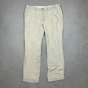 Tommy Bahama Men's Pants Beige Ivory 38x32 Linen Blend Stretch Beach Resort